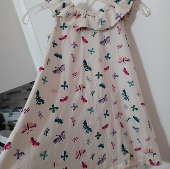 Hanna Andersson Girls 6-7 Sleeveless Butterfly Dragonfly Dress Ruffle Collar - Picture 6 of 6